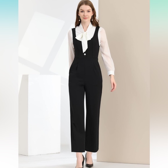 NEW WITH TAGS! Allegra K Black Jumpsuit - Picture 5 of 7